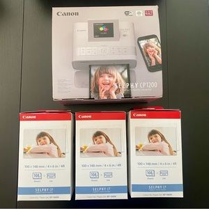 Canon Selphy CP1200 Wireless Photo Printer, Paper, and Ink